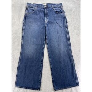Agolde Magda Carpenter Jeans Womens 33 Blue Denim High Rise Relax Fit Workwear